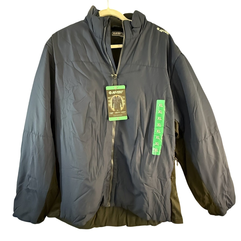 Hi-Tec Mens Jacket Navy XL Full Zip Lightweight Water Repellent Pockets NWT